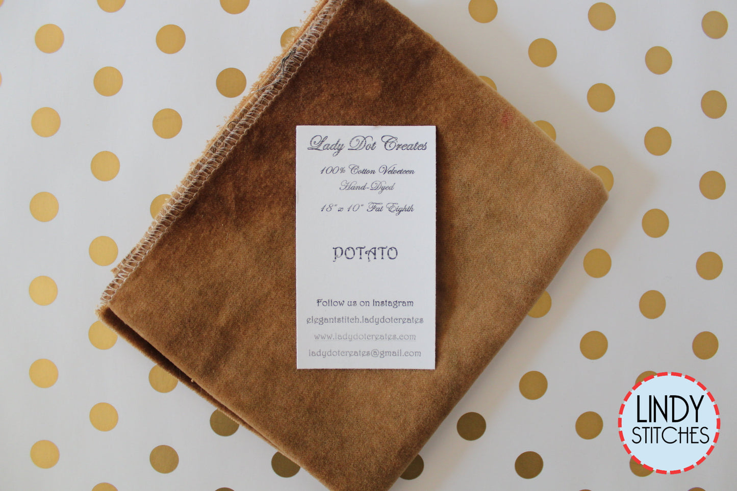 Potato Hand Dyed 100% Cotton Velveteen by Lady Dot Creates