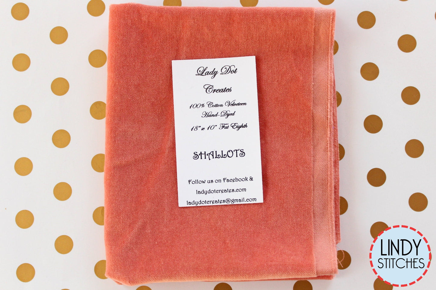 Shallot Pink Hand Dyed 100% Cotton Velveteen by Lady Dot Creates