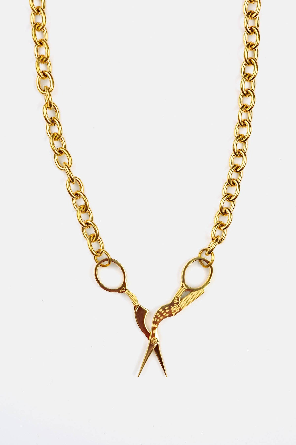 Stork Embroidery Scissor Necklace