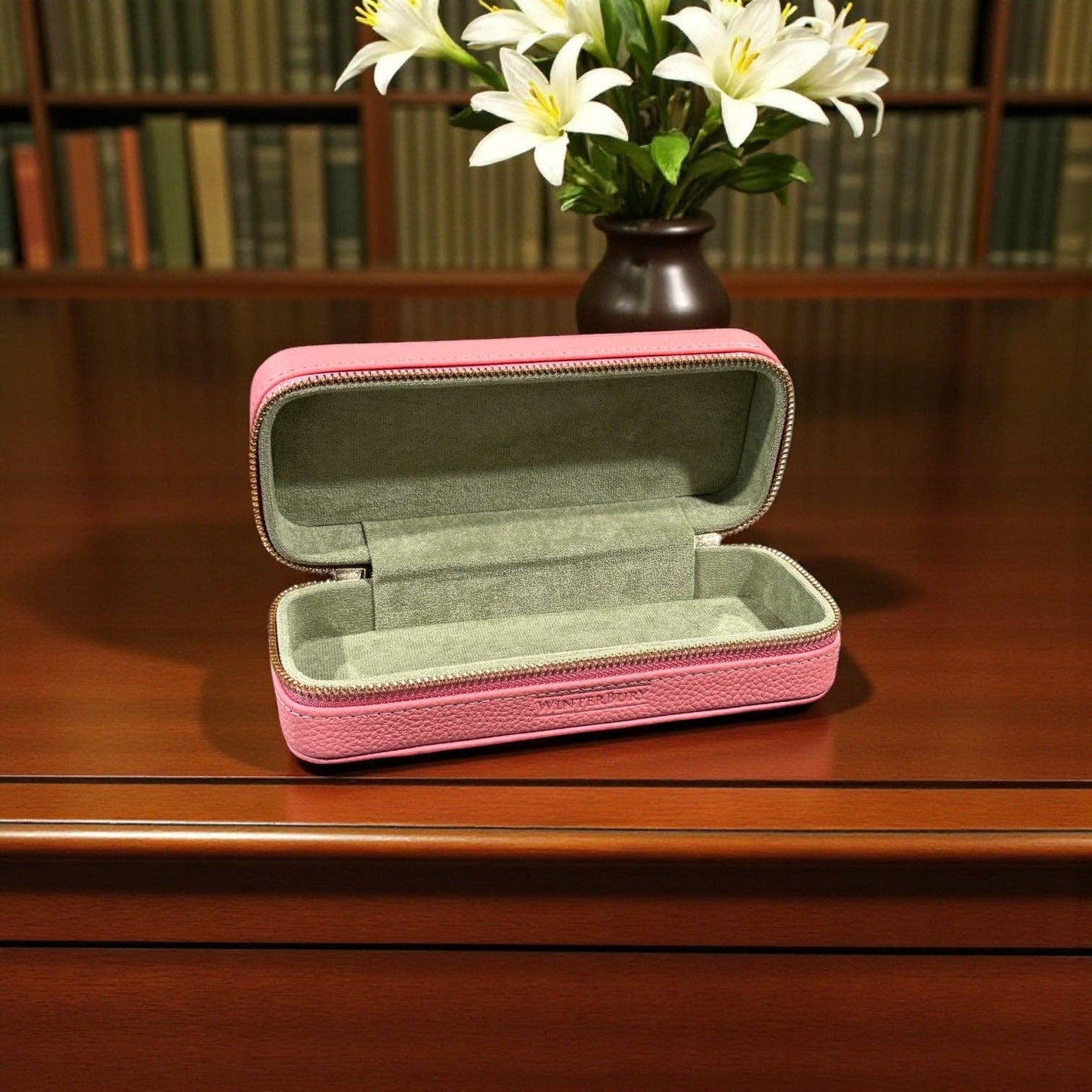 WinterBury Pink & Green Leather Tool Case