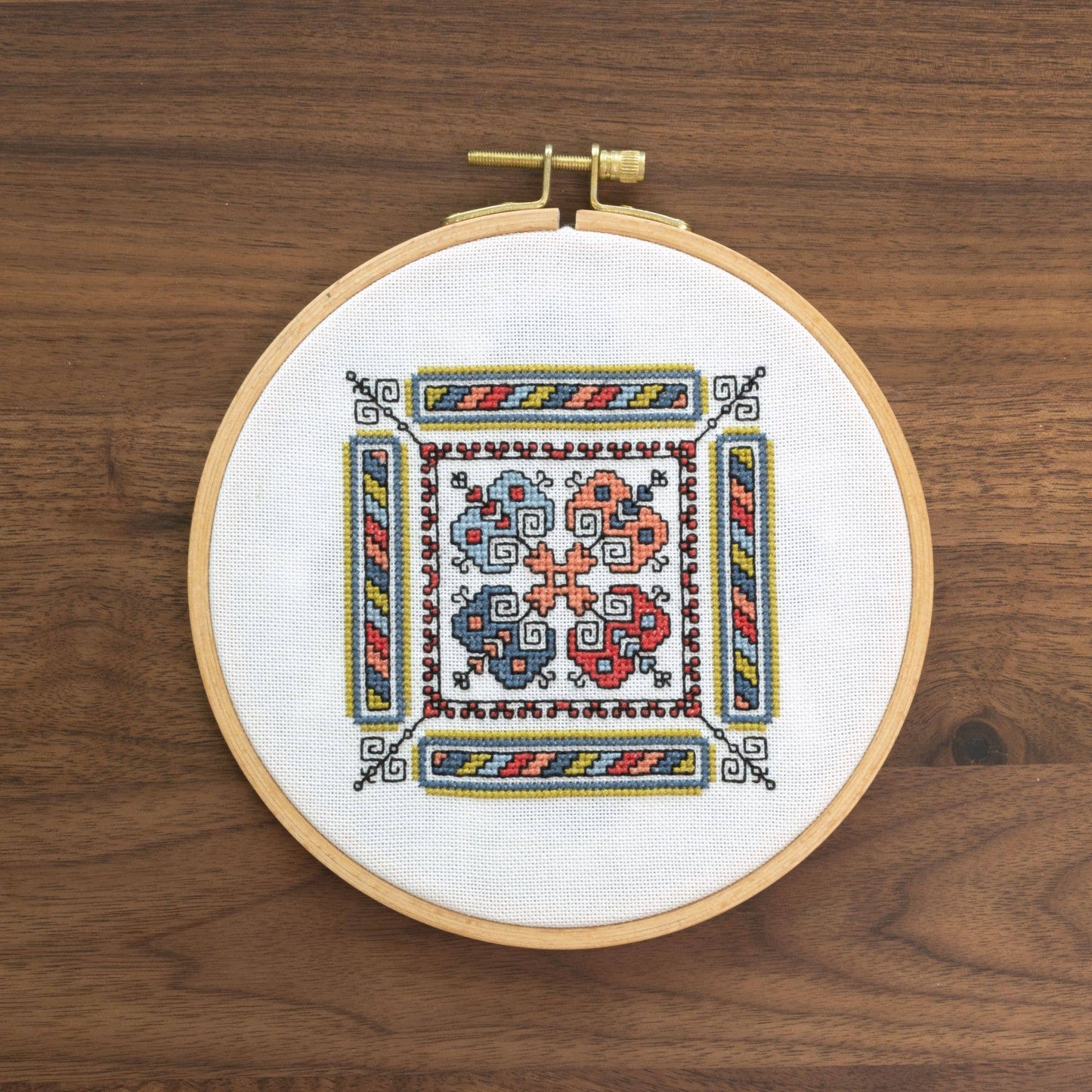 Cross Stitch Hoop Kit Kalamata Courtyard Avlea Folk Embroidery