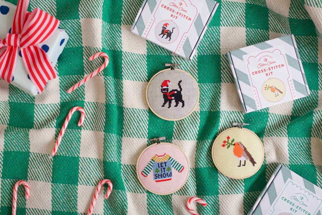 Christmas Cowboy Boot Counted Cross Stitch Kit