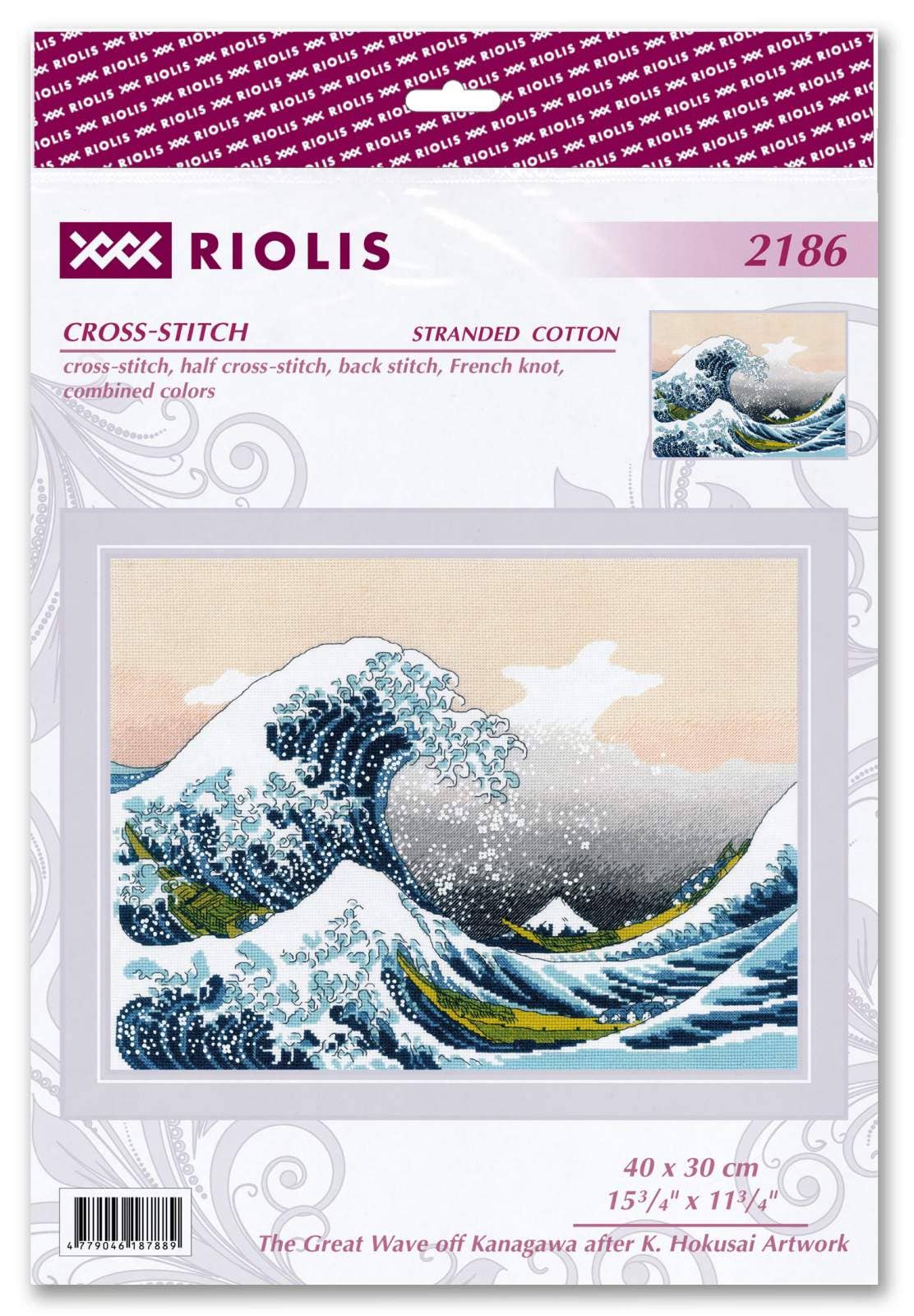 The Great Wave Off Kanagawa Cross Stitch Kit Riolis 2186