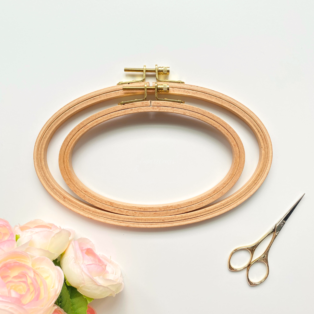 Oval Beechwood Embroidery Hoops for Needlework