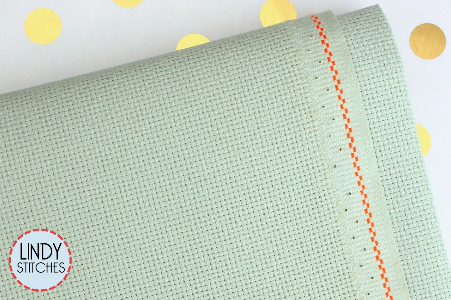 14 count Celadon Aida by Zweigart Green Cross Stitch Fabric