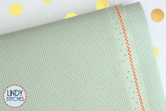 14 count Celadon Aida by Zweigart Green Cross Stitch Fabric