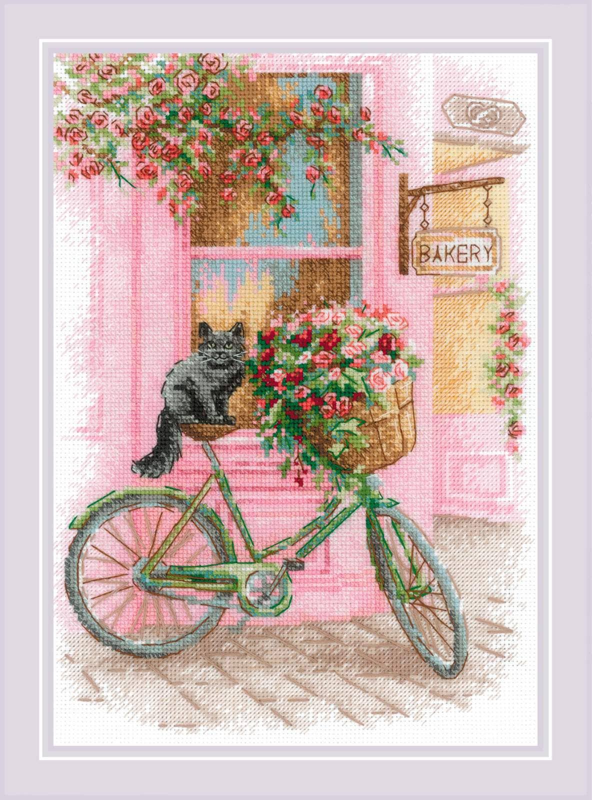 BLOOMING TRIP Cross Stitch Kit by RIOLIS 2246 Floral Bicycle