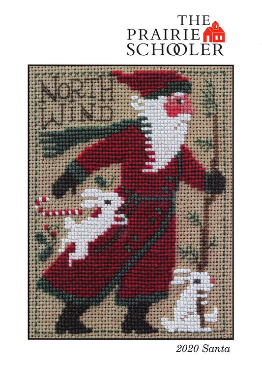 Skating Santa Stocking Carriage House Samplings Cross Stitch Pattern