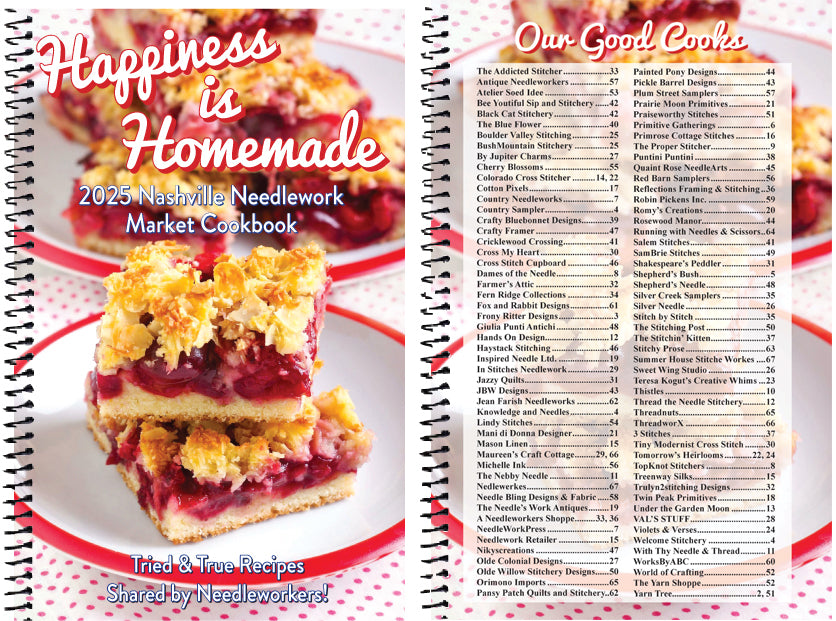 2025 Nashville Needlework Market Cookbook with 53 CHARTS INSIDE!