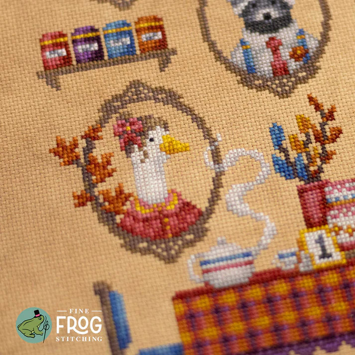 Fine Frog Stitching TWIGS AND TEA Cross Stitch Pattern Nashville Market