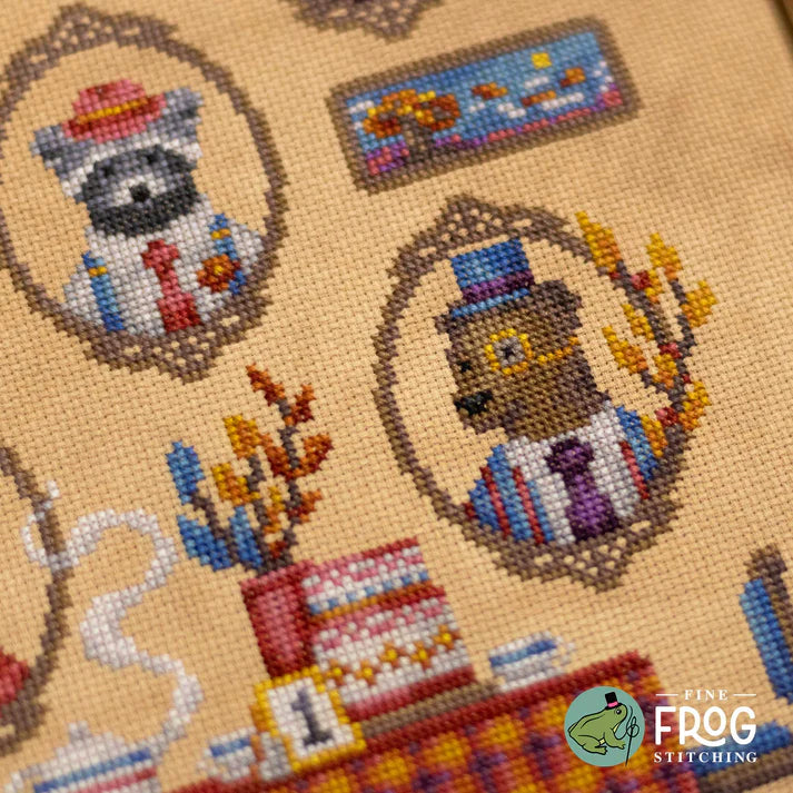 Fine Frog Stitching TWIGS AND TEA Cross Stitch Pattern Nashville Market