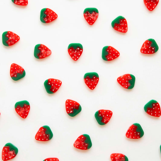 Strawberry Small 5/8" Buttons Set of 10