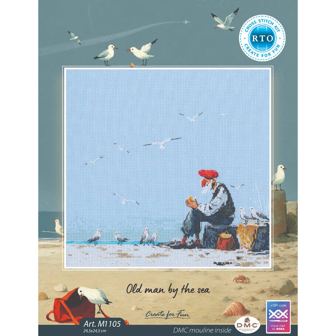 Old man by the sea Counted Cross Stitch Kit by RTO M1105