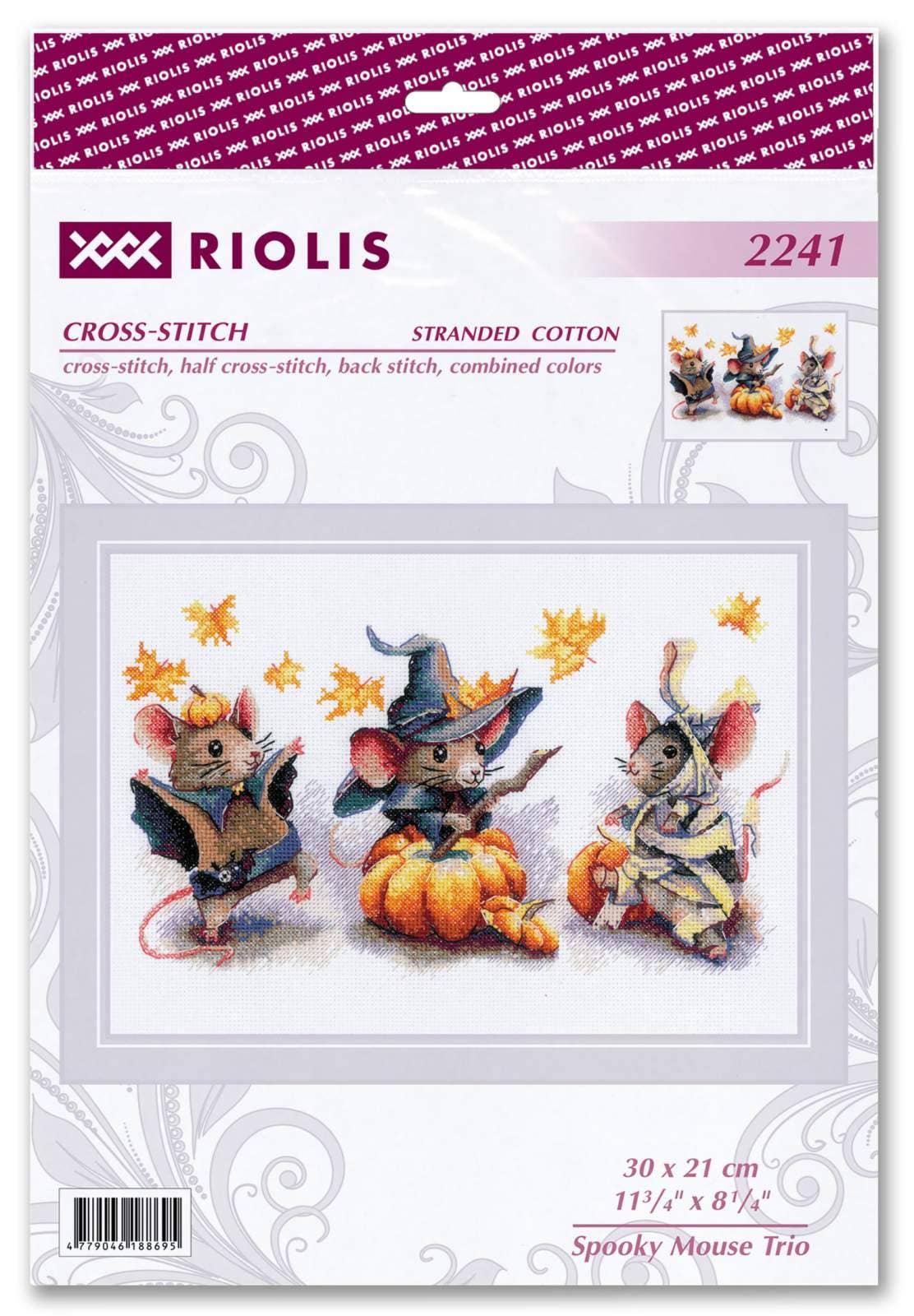 Spooky Mouse Trio Cross Stitch Kit From Riolis 2241