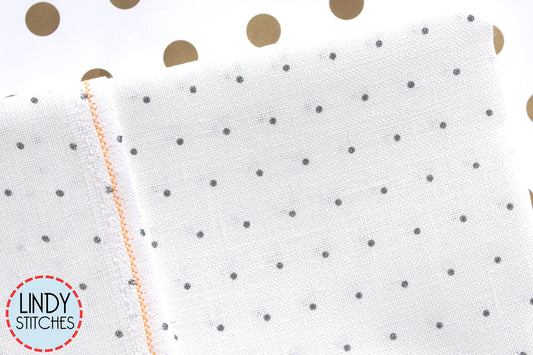 36 ct Basalt Mini Dots on White Linen by Zweigart Fat Quarter