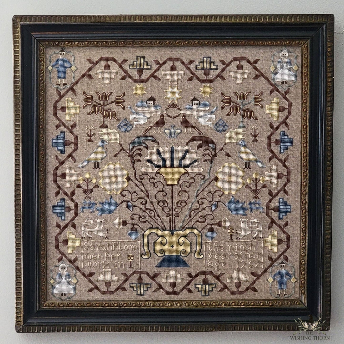 SARAH PLOMMER Sampler Reproduction 1759 Pattern by The Wishing Thorn