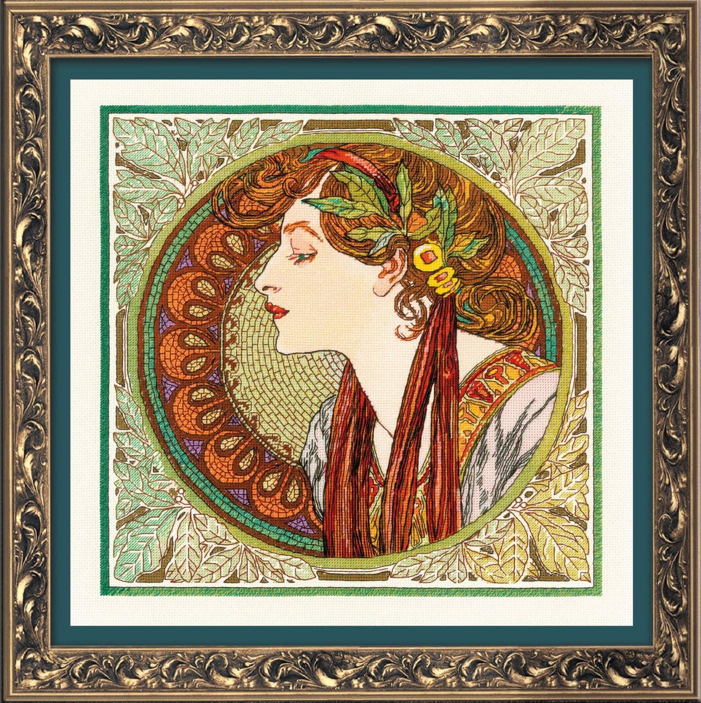 Laurel After A. Mucha Cross Stitch Kit Riolis 100/061