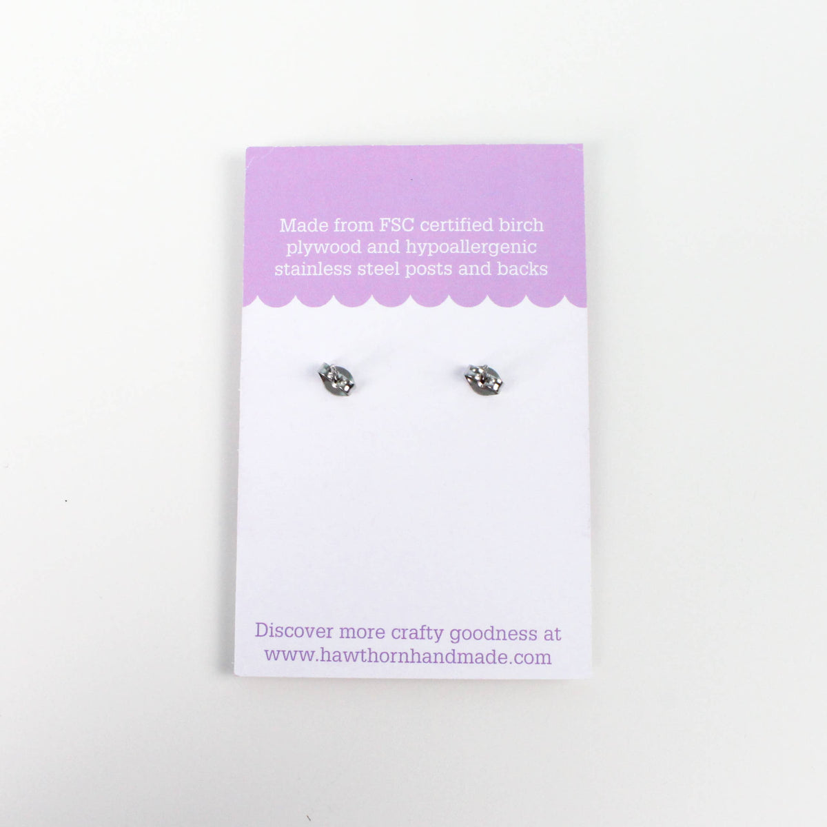 Embroidery Hoop Wooden Stud Earrings
