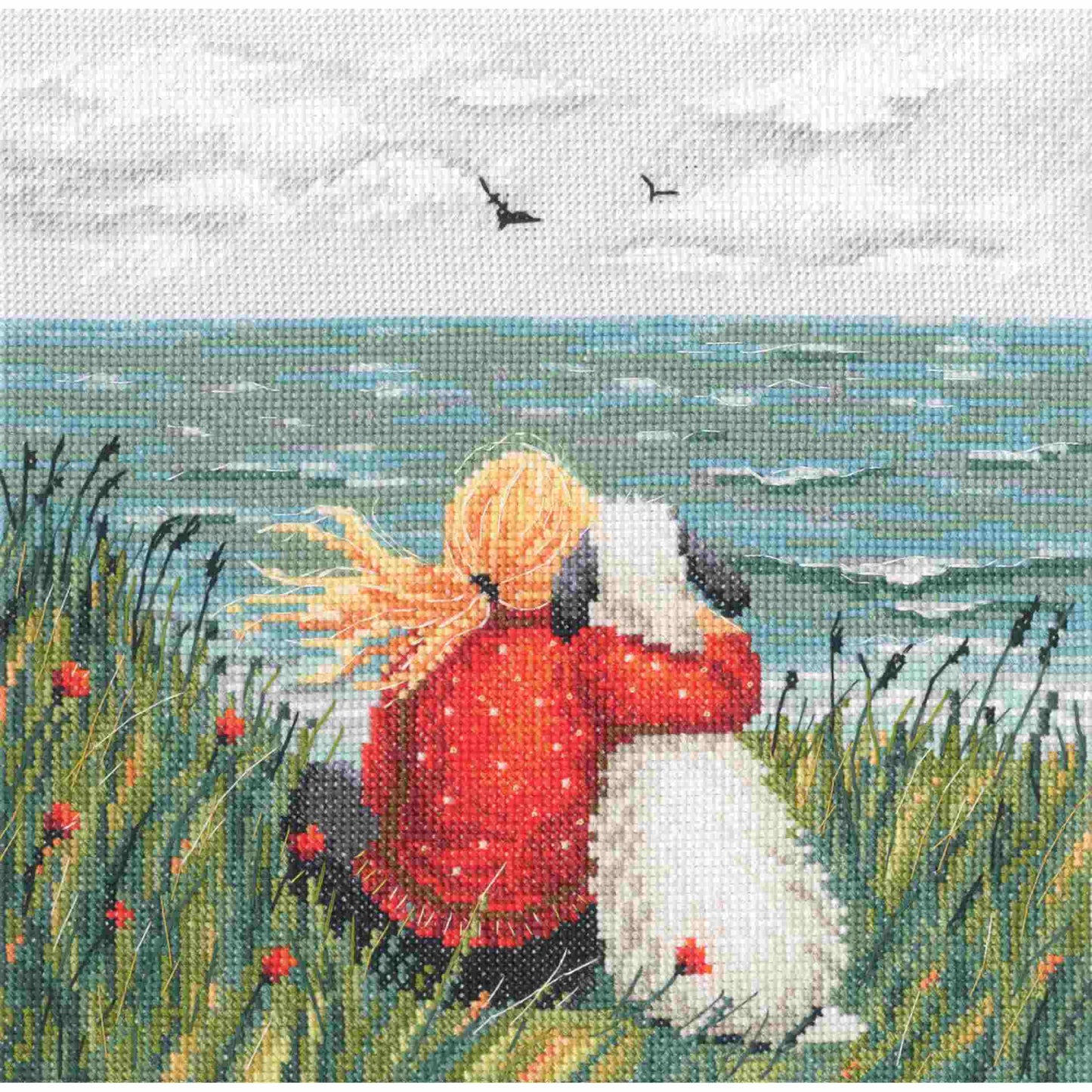 Girl and dog by the sea Cross Stitch Kit RTO Counted M1103