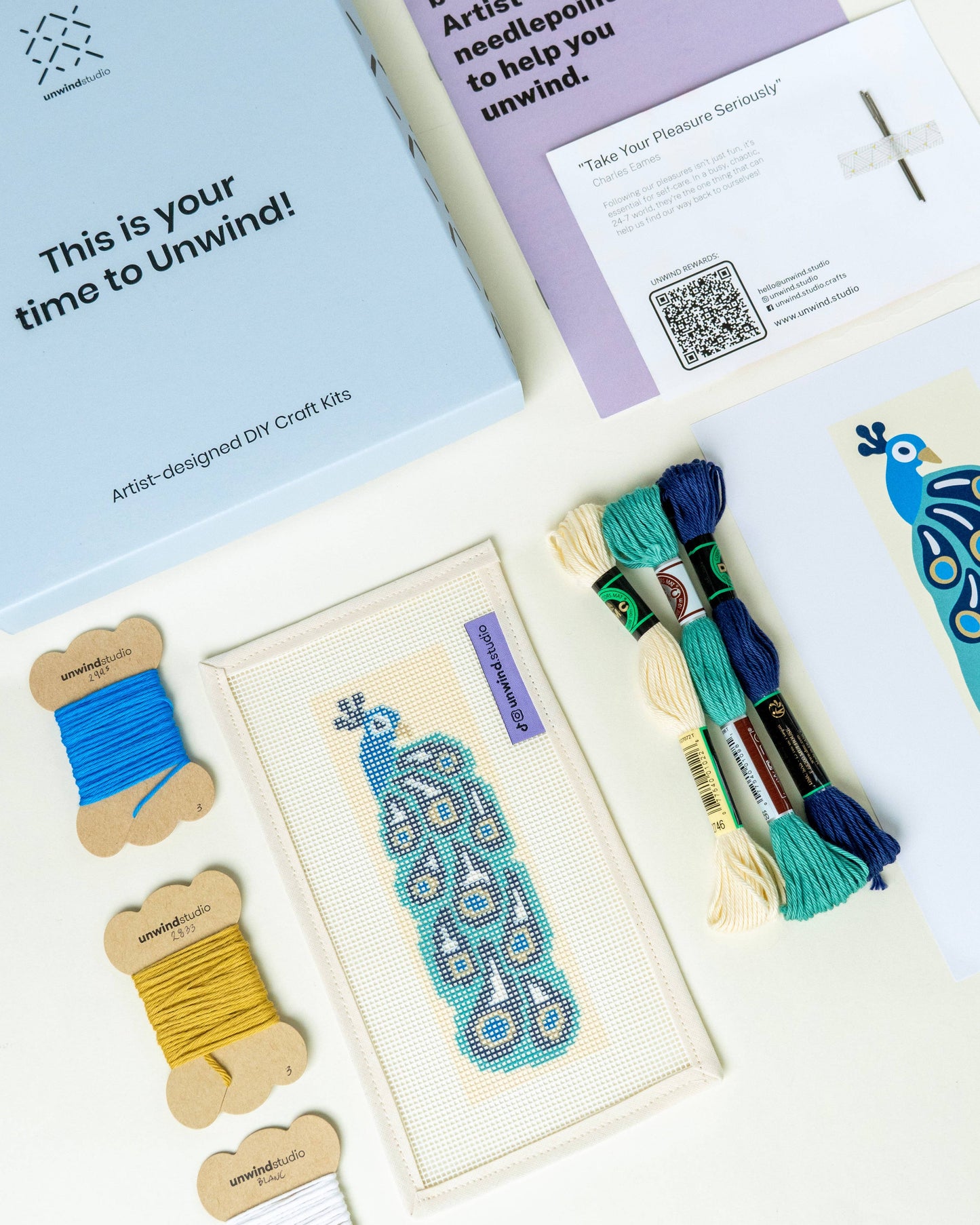 Peacock Bookmark Needlepoint Kit