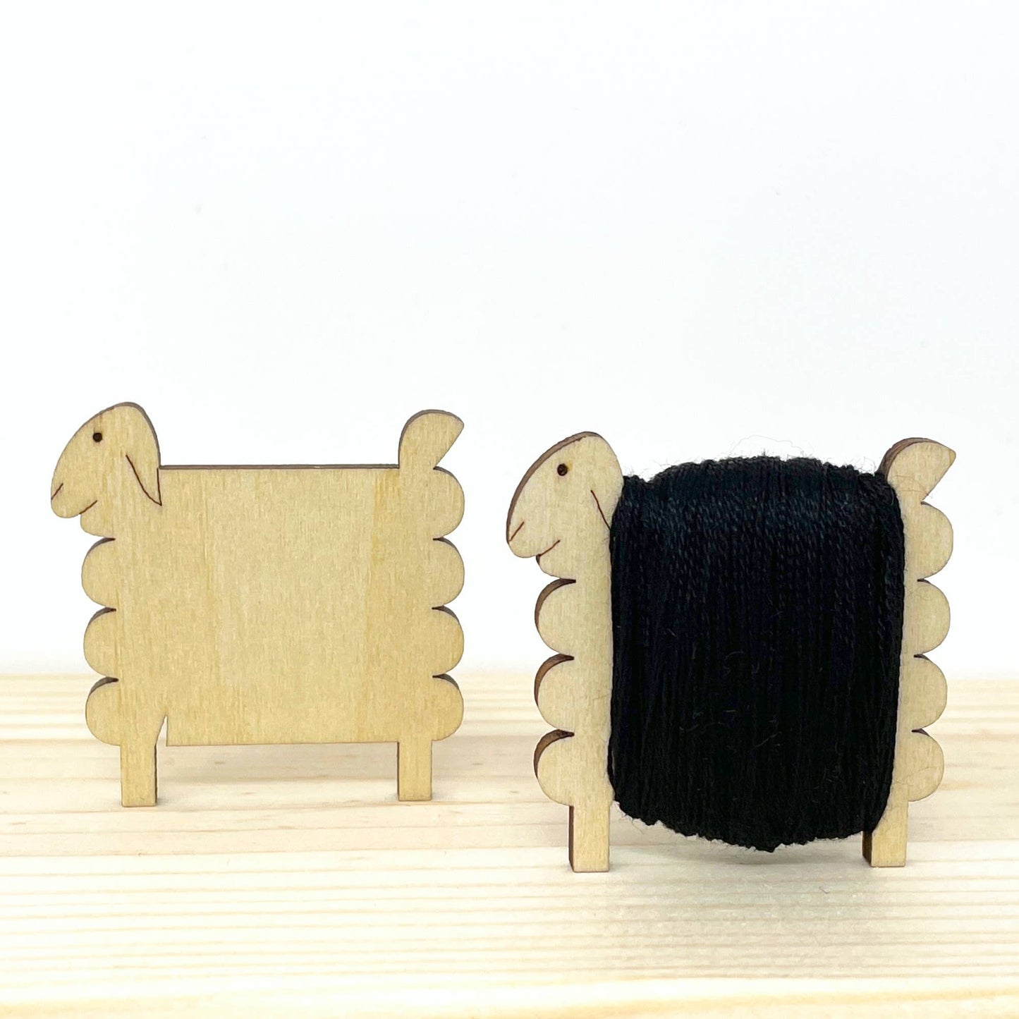 Nordic Sheep Wooden Thread Bobbins - Set of 10