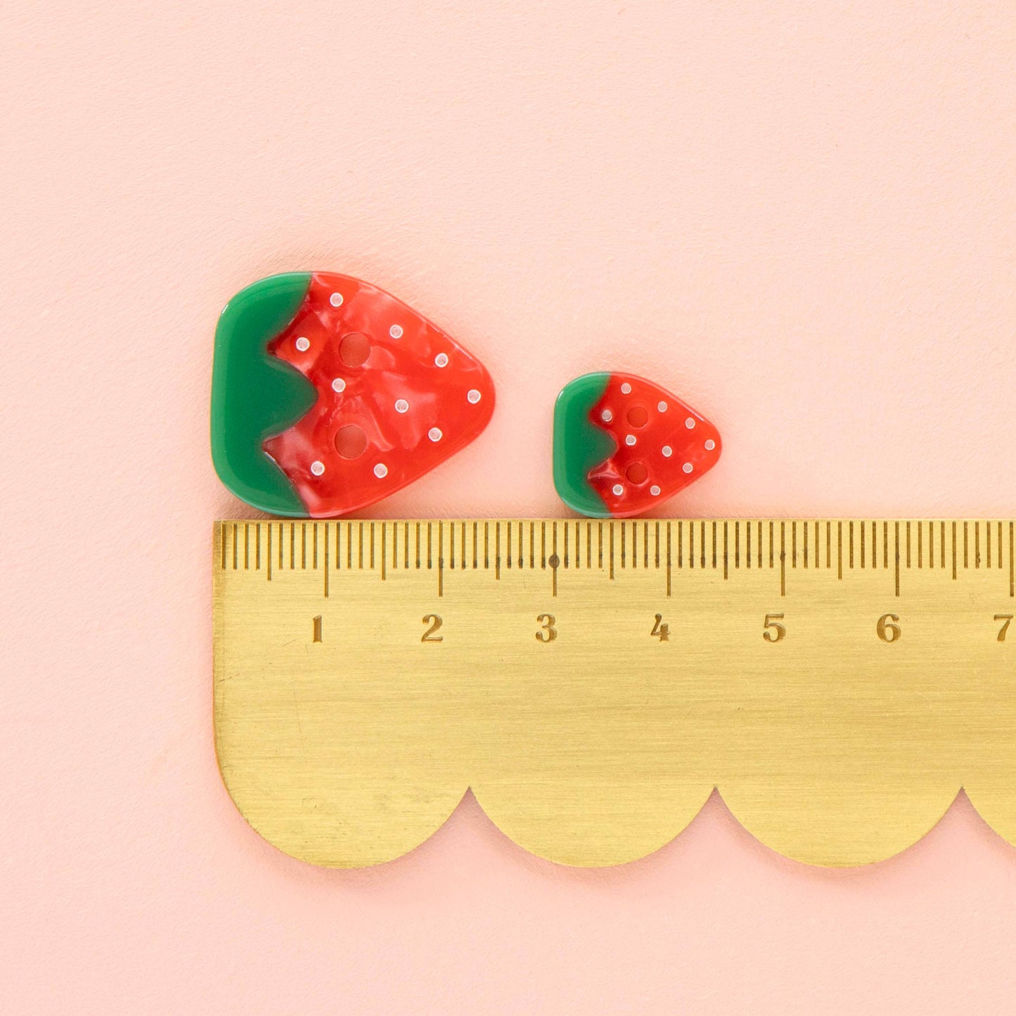 Strawberry Small 5/8" Buttons Set of 10