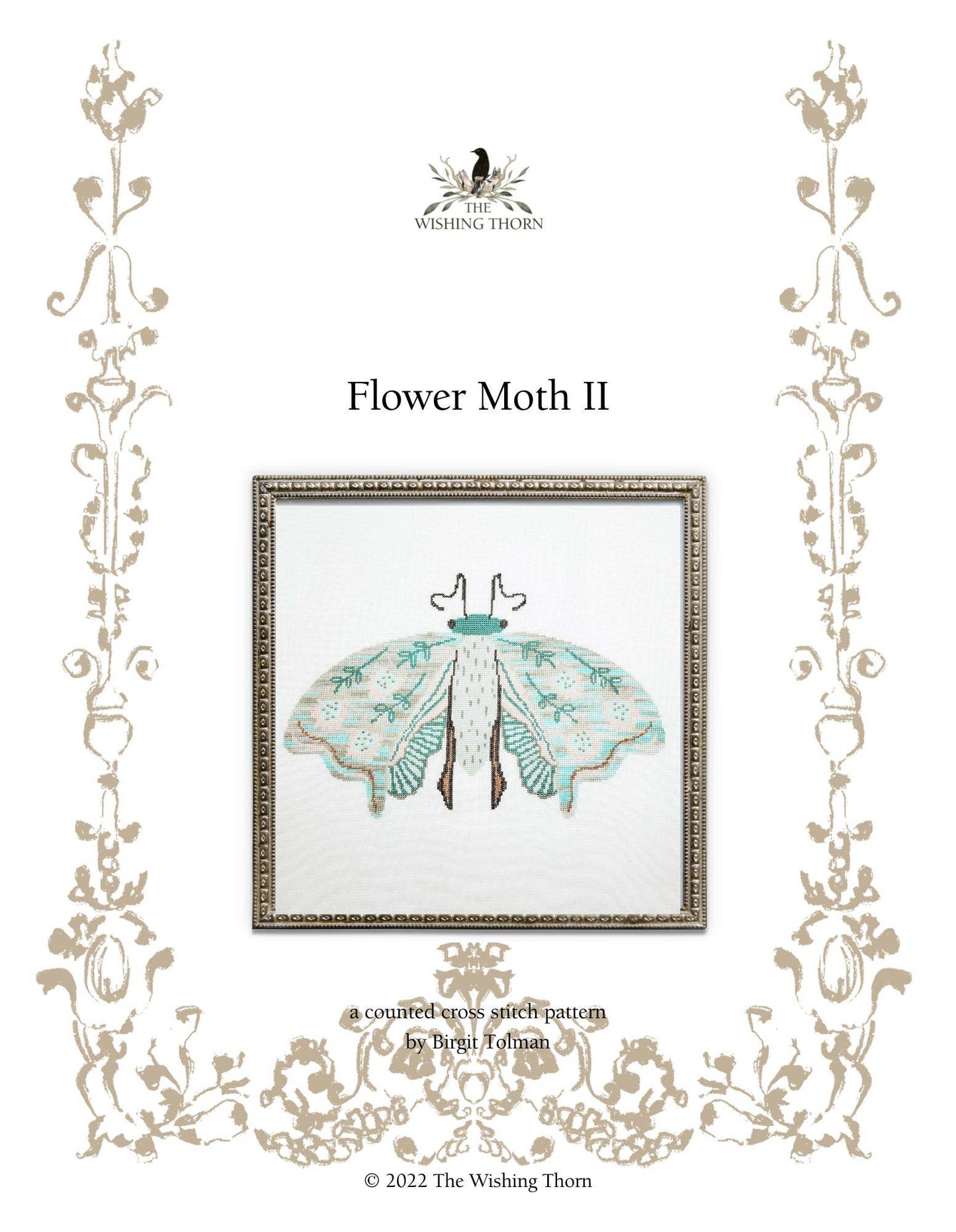 FLOWER MOTH II Cross Stitch Pattern by The Wishing Thorn