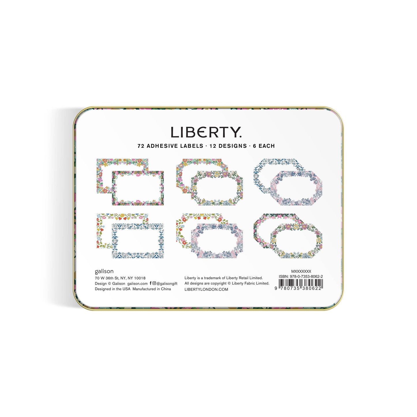 Liberty Tin of Gift Labels Set of 72