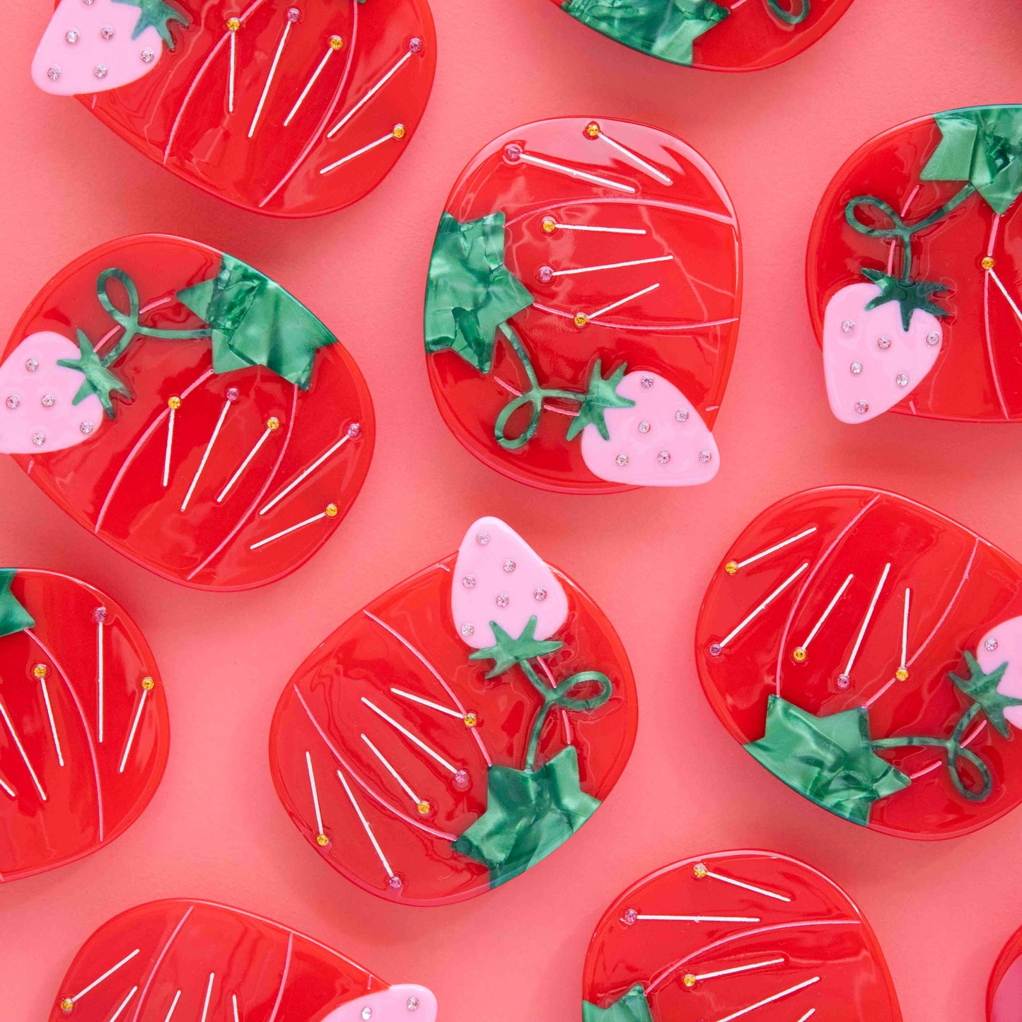 Tomato Pincushion French Barrette Hair Clip