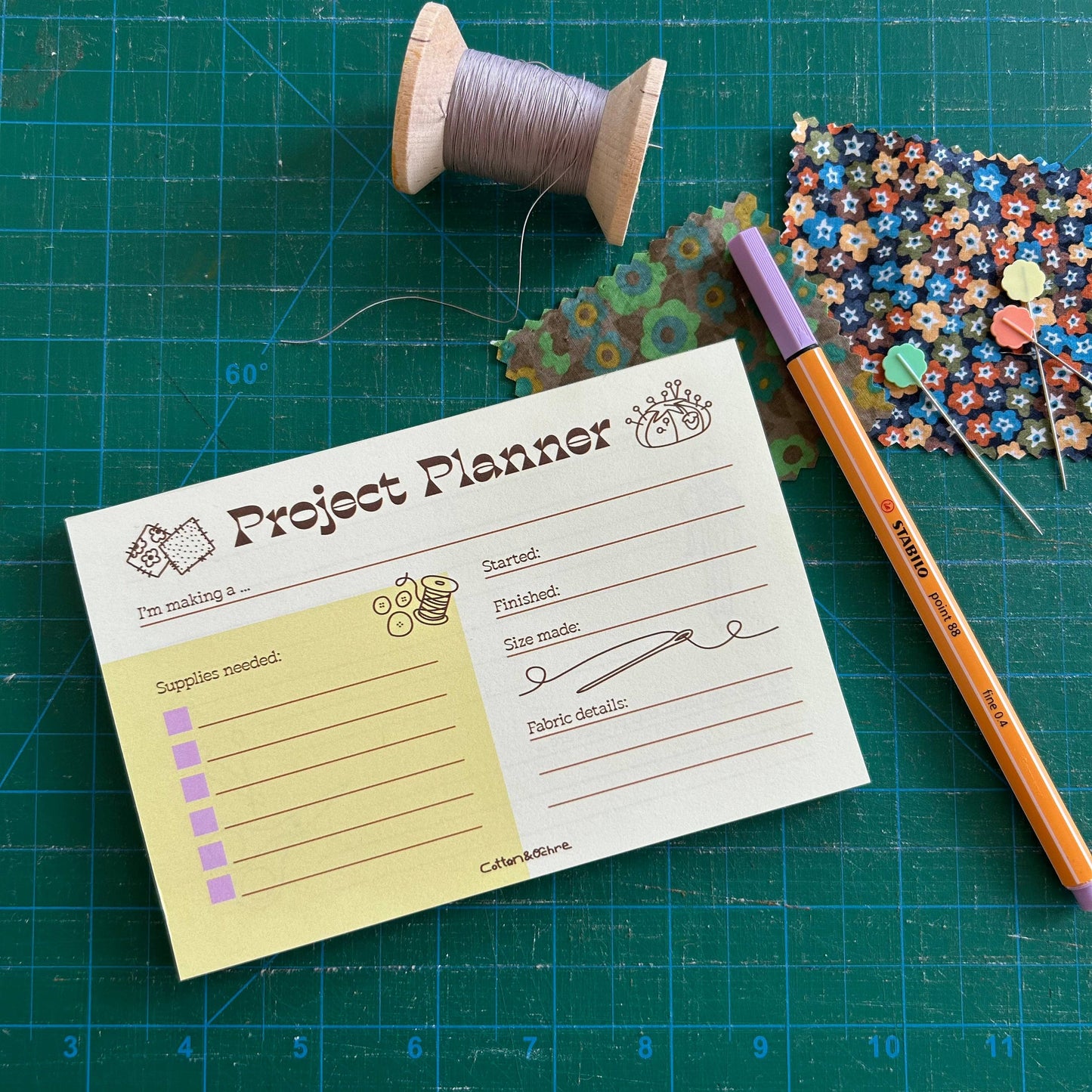 Project Planner Notepad – Lindy Stitches