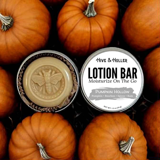 Pumpkin Hollow Solid Lotion Bar for dry, crafty hands