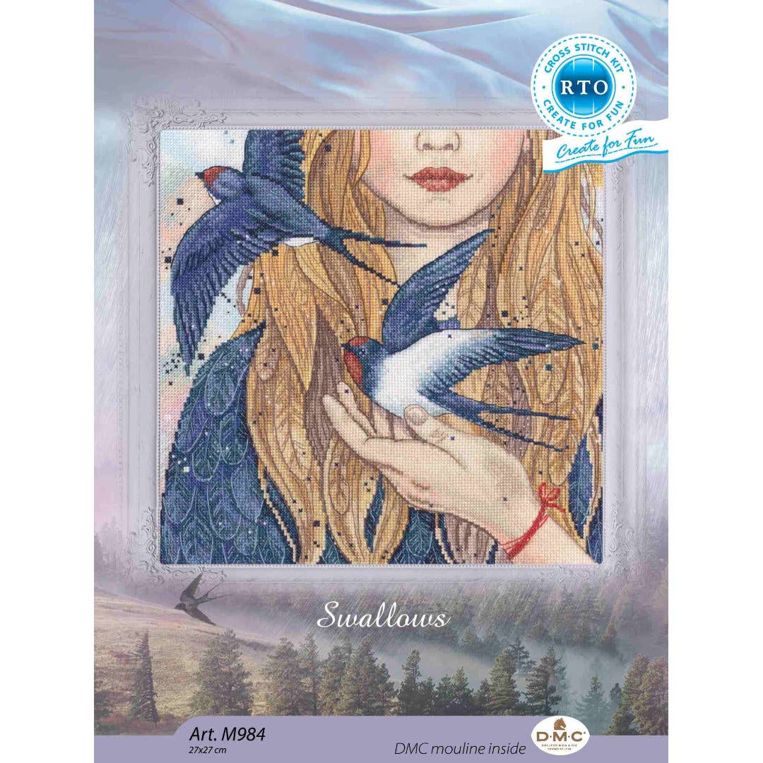Swallows Cross Stitch Kit by RTO Counted M984