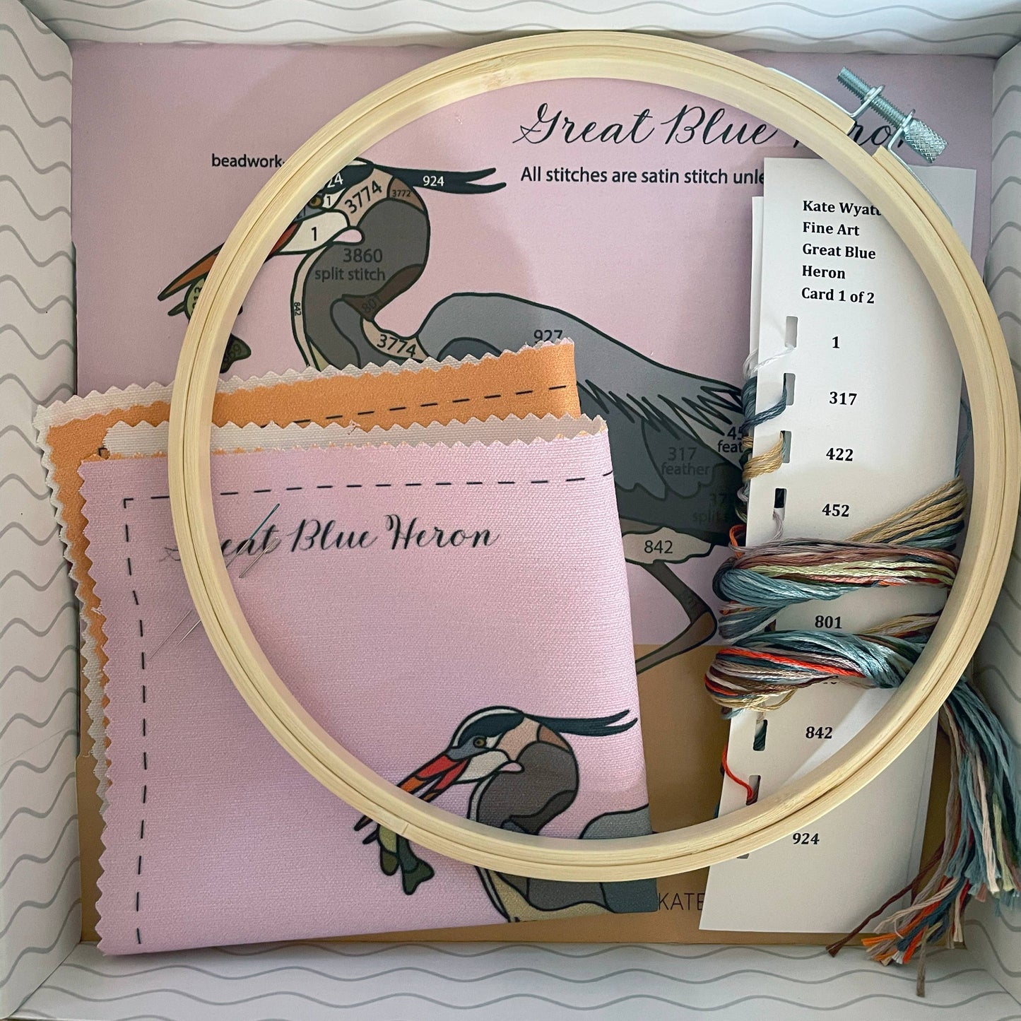 SALE DIY Embroidery and Beadwork Kit - Great Blue Heron (8")