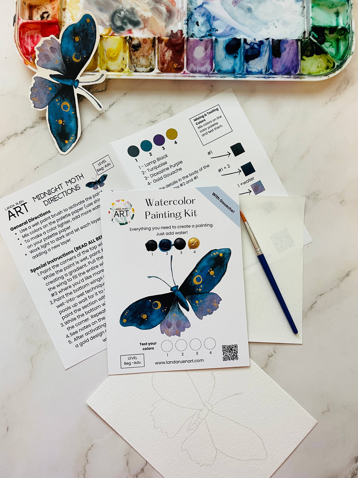 SALE Midnight Moth Watercolor Kit