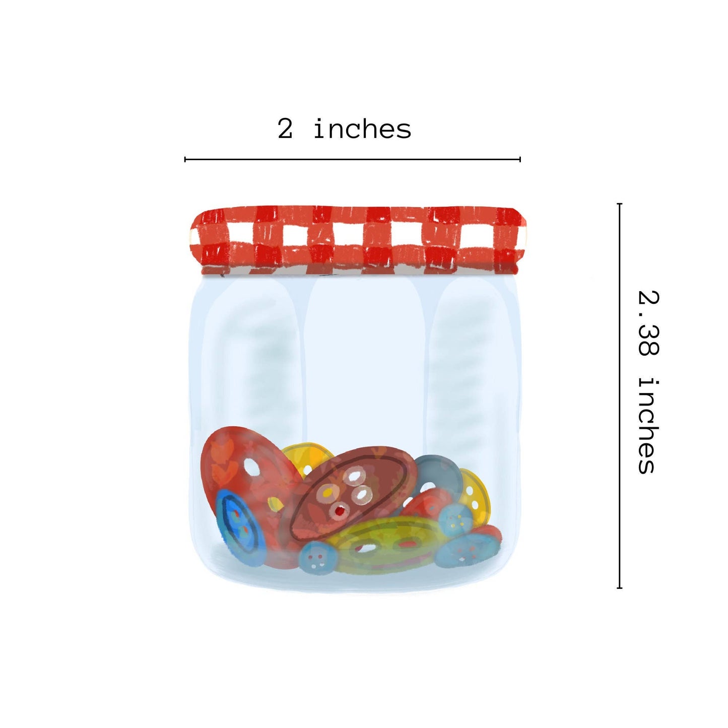 Jar Of Buttons Vinyl Sticker