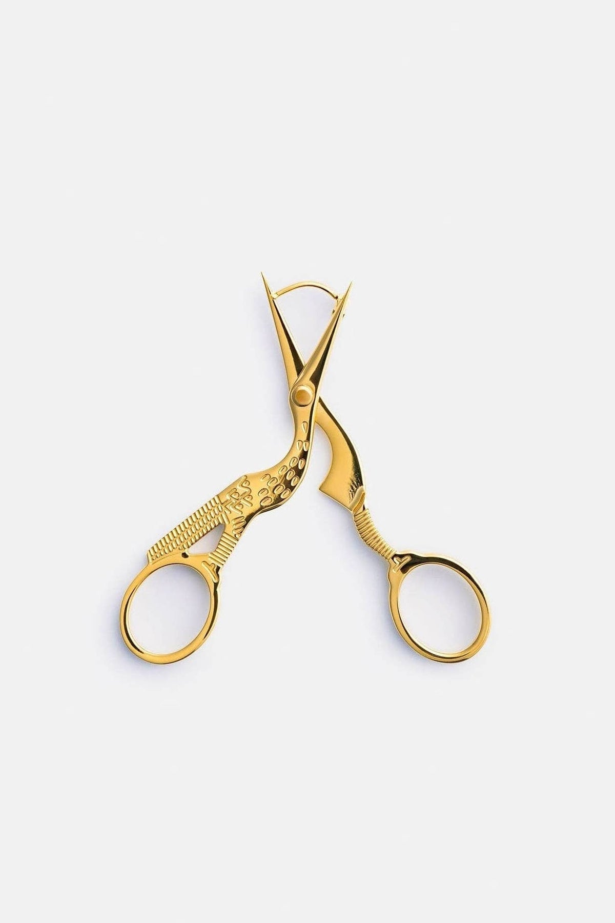 Stork Embroidery Scissor Earrings