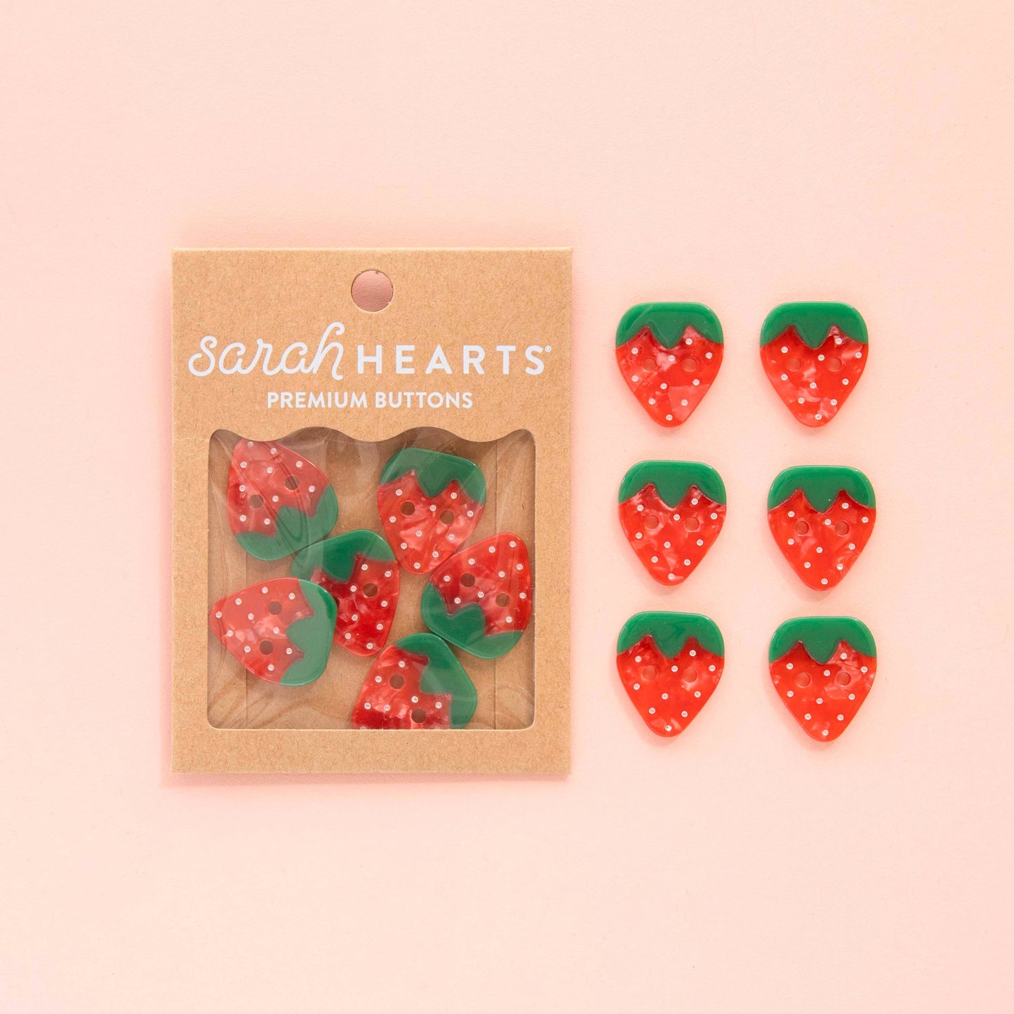 Strawberry Large 1" Buttons Set of 6