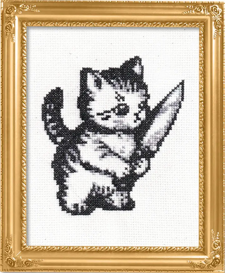 Stabby Kitty Deluxe Cross Stitch Kit