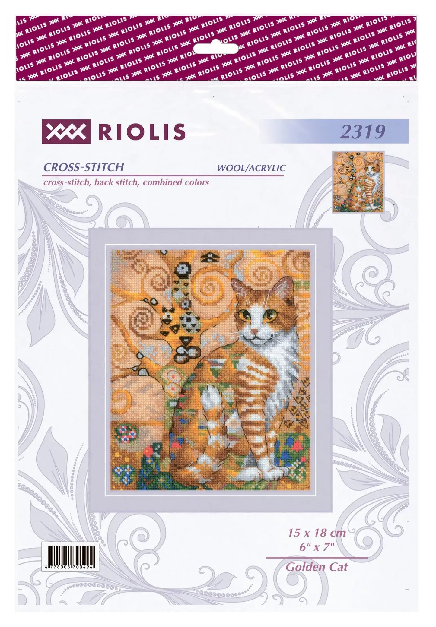 Golden Cat Cross Stitch Kit From Riolis 2319