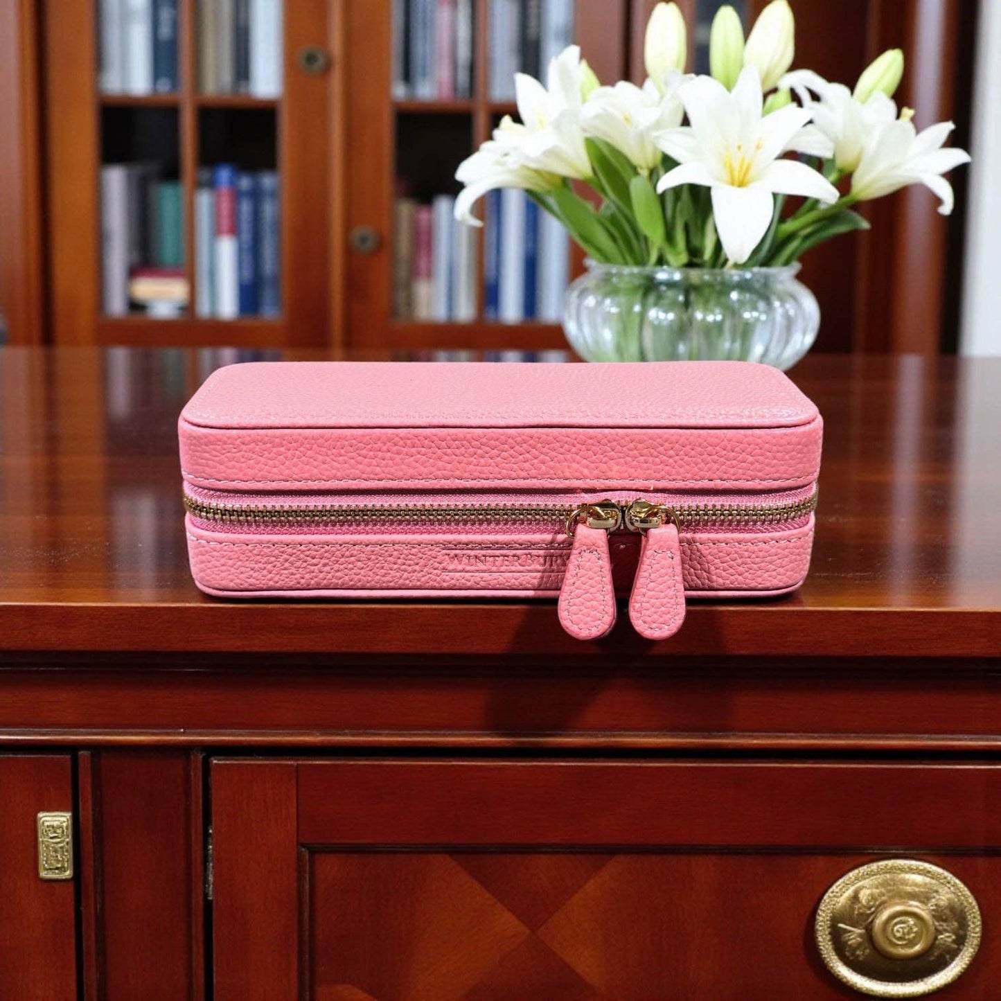 WinterBury Pink & Green Leather Tool Case