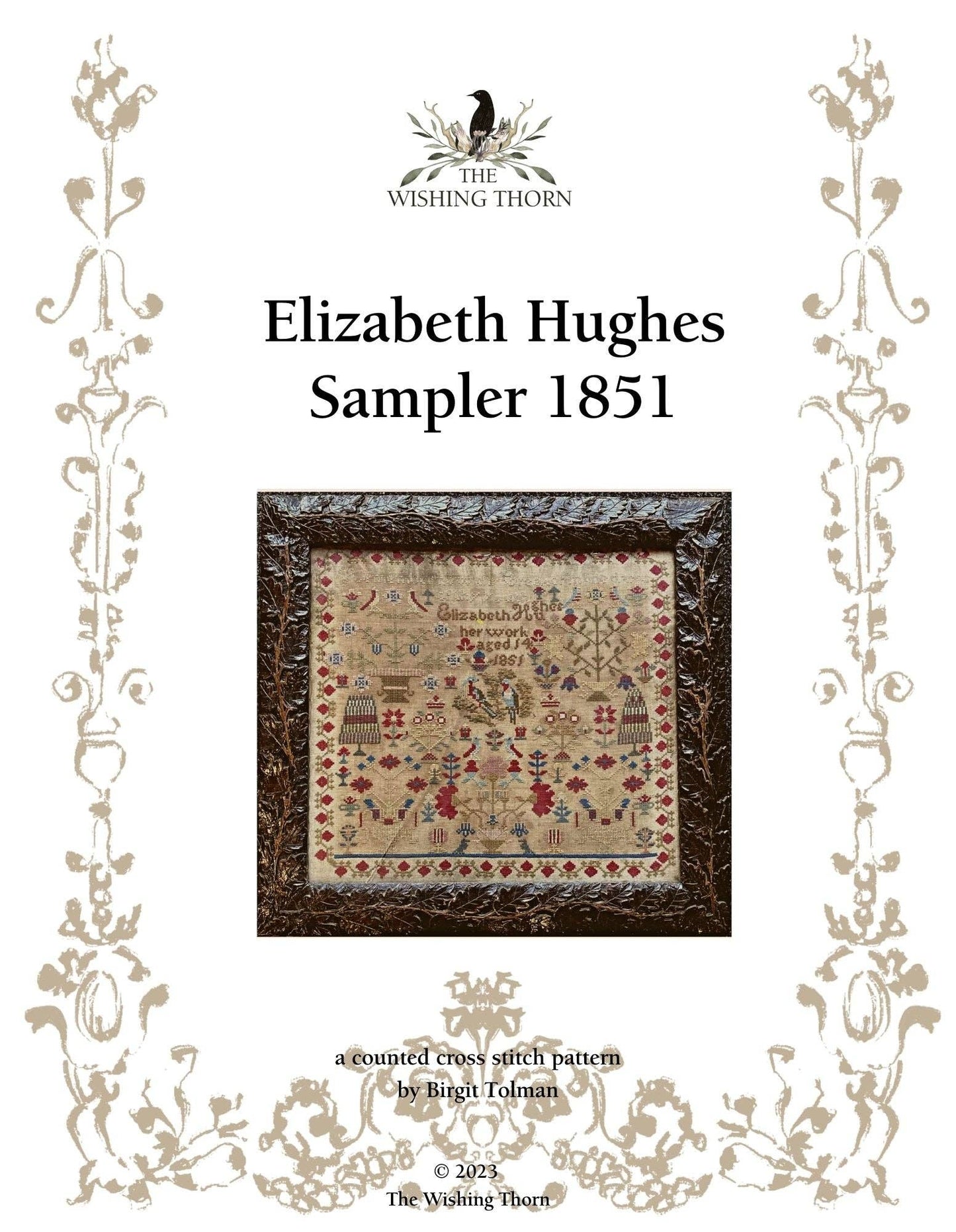 ELIZABETH HUGHS 1851 Sampler Pattern by The Wishing Thorn