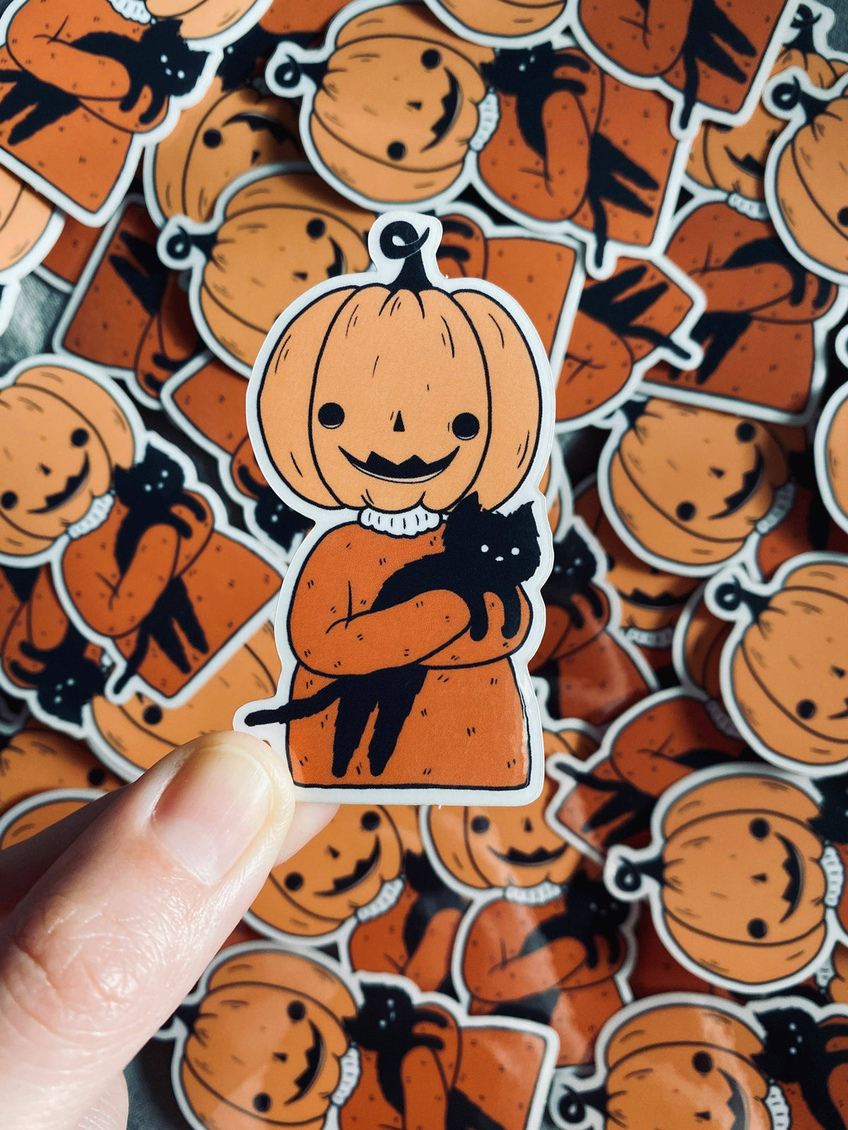 Pumpkin Friend Clear Waterproof Sticker