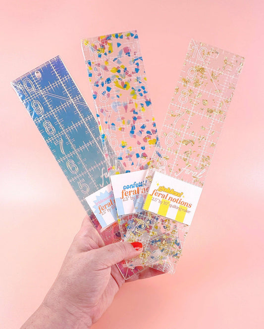 2.5 by 10 in quilting ruler