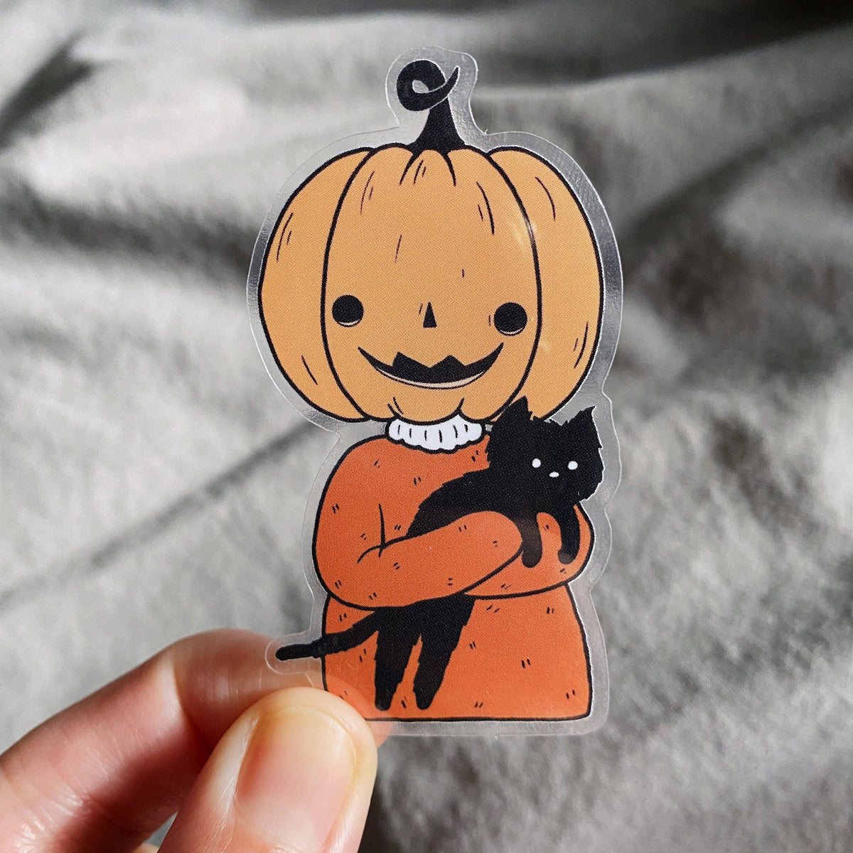 Pumpkin Friend Clear Waterproof Sticker