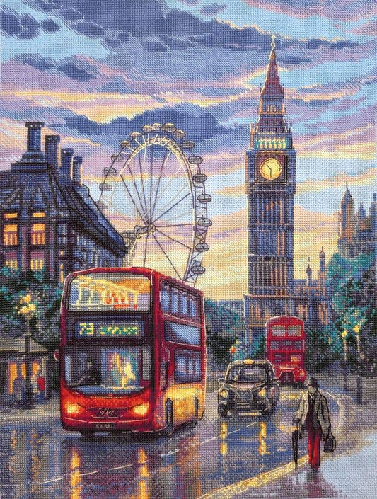 Rainy London Cross Stitch Kit from Aine A1014