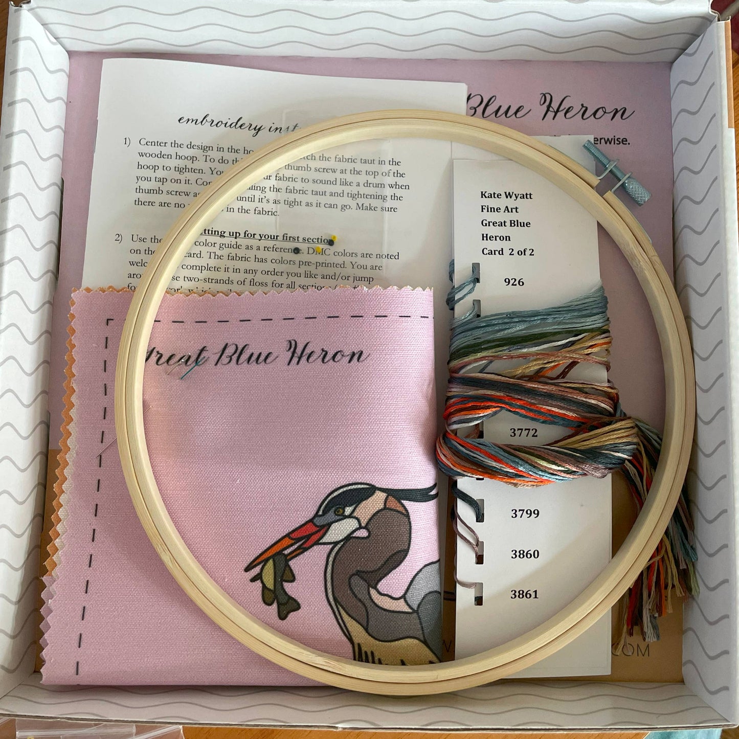 SALE DIY Embroidery and Beadwork Kit - Great Blue Heron (8")