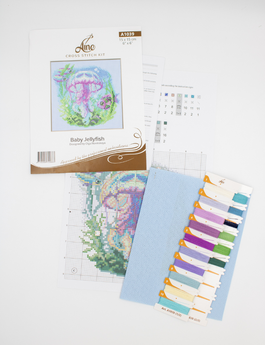 BABY JELLYFISH Cross Stitch Kit by AINE A1039