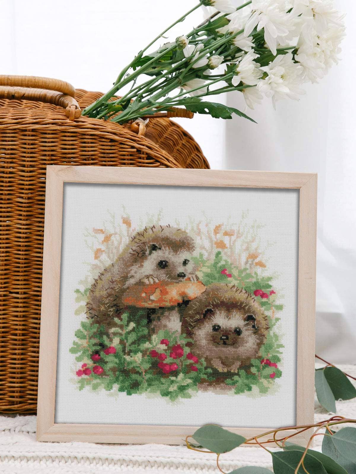 Hedgehogs In Lingonberries Cross Stitch Kit From Riolis 1469