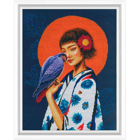 A Bird, Girl and Freedom Cross Stitch Kit RTO Counted M1072