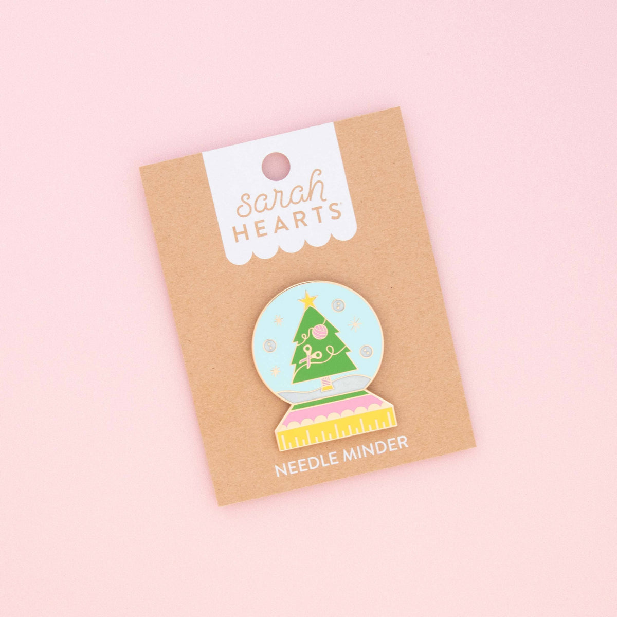 Crafty Snow Globe Magnetic Needle and Stitch Marker Minder